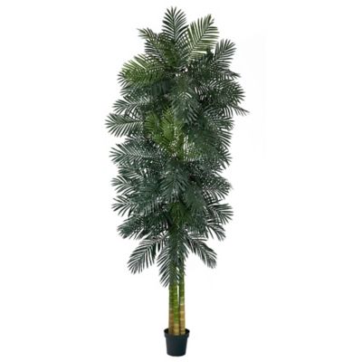 Nearly Natural 10 ft. Triple Stalk Golden Cane Artificial Palm Tree