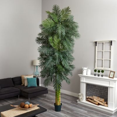 Image showing  10 ft. Triple Stalk Golden Cane Artificial Palm Tree
