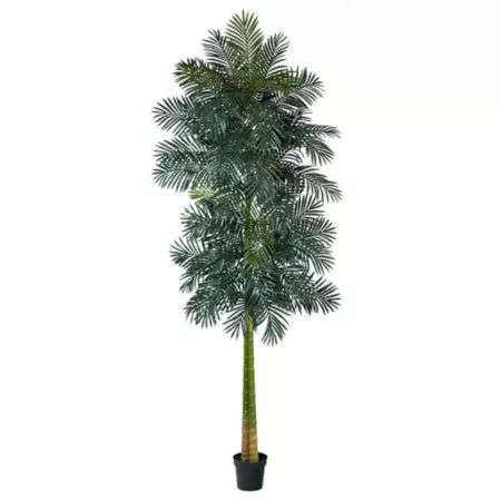 Nearly Natural 10 ft Double Stem Artificial Gold Cane Palm Tree Artificial Plants & Flowers