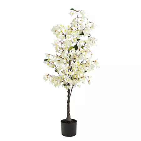 Nearly Natural 4-Foot Artificial White Bougainvillea Tree Artificial Plants & Flowers