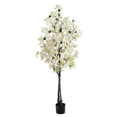 Nearly Natural 6 ft. White Bougainvillea Artificial Tree