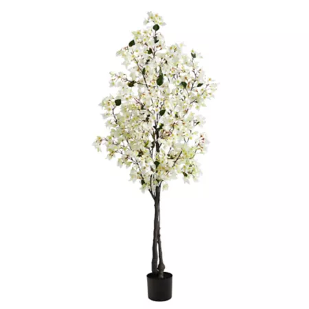 Nearly Natural 6-Foot Artificial White Bougainvillea Tree Artificial Plants & Flowers