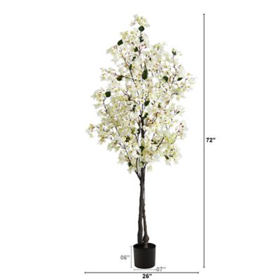 Image showing  6 ft. White Bougainvillea Artificial Tree