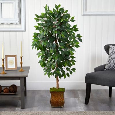 Image showing  51 in. Artificial Ficus Tree in Metal Planter