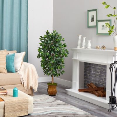 Image showing  51 in. Artificial Ficus Tree in Metal Planter