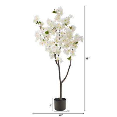 Image showing  4 ft. Pink/White Artificial Cherry Blossom Tree