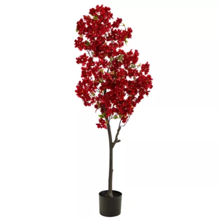 Nearly Natural 5-Foot Red Artificial Cherry Blossom Tree Artificial Plants & Flowers