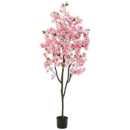 Nearly Natural 6 ft. Pink Artificial Cherry Blossom Tree