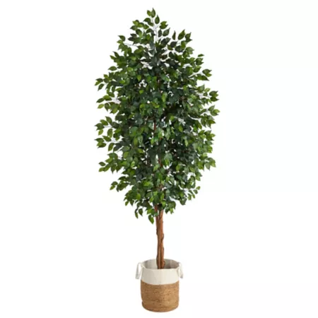 8 ft Almost Natural Artificial Ficus with Handmade Natural Jute and Cotton Planter Artificial Plants & Flowers