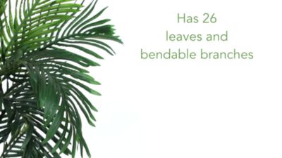 Image showing  5 ft. UV-Resistant Indoor/Outdoor Artificial Areca Palm Tree with Boho Chic Cotton and Jute White Woven Planter