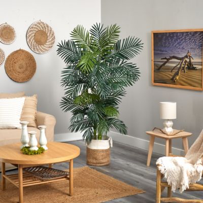 Image showing  6.5 ft. Golden Cane Artificial Palm Tree in Handmade Natural Jute and Cotton Planter