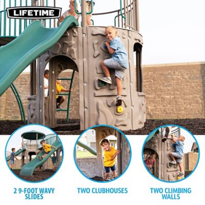 Image showing 5 th Lifetime Double Adventure Tower with Monkey Bars