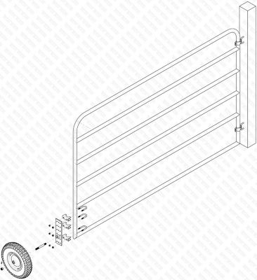 Image showing 7 th Tech Team 16 in. Farm Gate Wheel, Flat Free End Mount