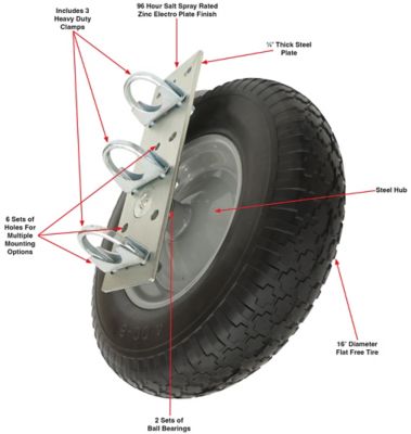 Image showing 8 th Tech Team 16 in. Farm Gate Wheel, Flat Free End Mount