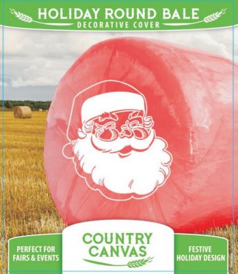 Country Canvas Holiday Bale Cover, 4 in. x 8.5 in. x 11 in., Santa