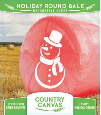 Country Canvas Holiday Bale Cover, HBCRDSNOW