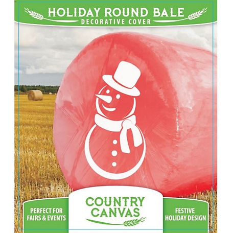 COUNTRY CANVAS Holiday Bale Cover, Snowman