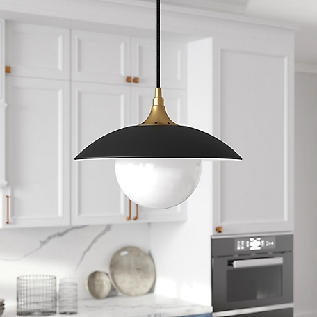 Hudson&Canal Alvia Pendant with Metal/Glass Shade