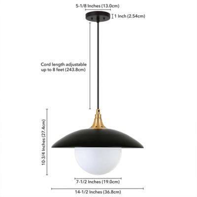 Image showing  Alvia Pendant with Metal/Glass Shade