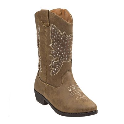 Kensie Girl Girls' Cowgirl Heel Boots, Little Kid/Big Kid