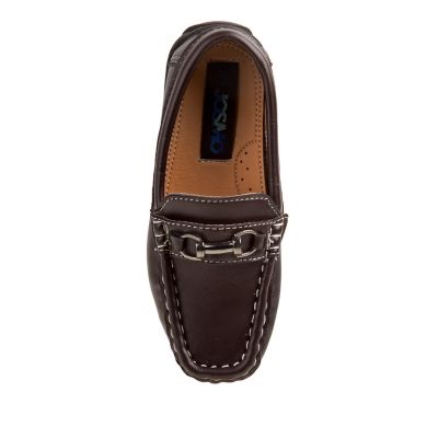 Image showing 2 th Josmo Slip-On Loafer Leather Boy Dress Shoes with Metal Accent (Toddler-Little Kids)