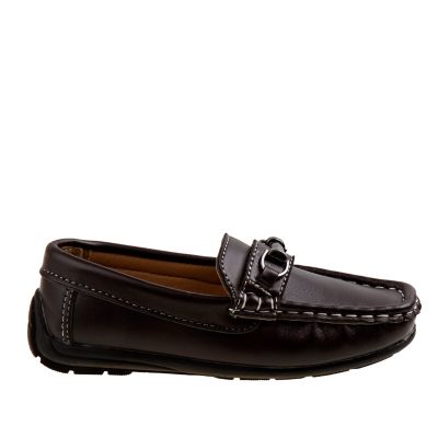 Image showing 4 th Josmo Slip-On Loafer Leather Boy Dress Shoes with Metal Accent (Toddler-Little Kids)