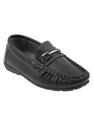 Josmo Slip-On Loafer Leather Dress Shoes with Metal Accent for Boys' (Toddler-Little Kids)