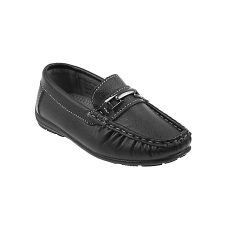 Josmo Slip-On Loafer Leather Dress Shoes with Metal Accent for Boys' (Toddler-Little Kids)