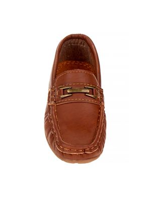 Image showing  Slip-On Loafer Leather Dress Shoes with Metal Accent for Boys' (Toddler-Little Kids)