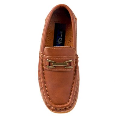 Image showing  Slip-On Loafer Leather Dress Shoes with Metal Accent for Boys' (Toddler-Little Kids)