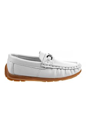 Image showing  Slip-On Loafer Leather Dress Shoes with Metal Accent for Boys' (Toddler-Little Kids)