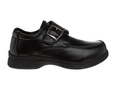 Image showing  Hook and Loop Black School Shoes for Boys' (Big Kids)