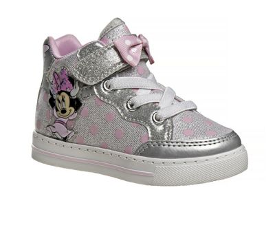 Disney Minnie Mouse Hook and Loop High-Top Canvas Sneakers (Toddler-Little Kids)