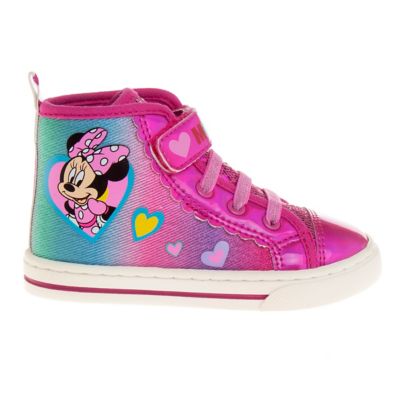 Image showing  Minnie Mouse Hook and Loop High-Top Canvas Sneakers, Toddler/Little Kids