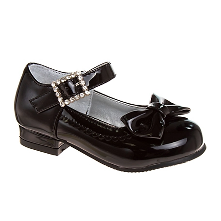 Josmo Dressy Low-Heeled Patent Leather Shoes with Decorative Knot for Girls' (Toddler-Little Kids)