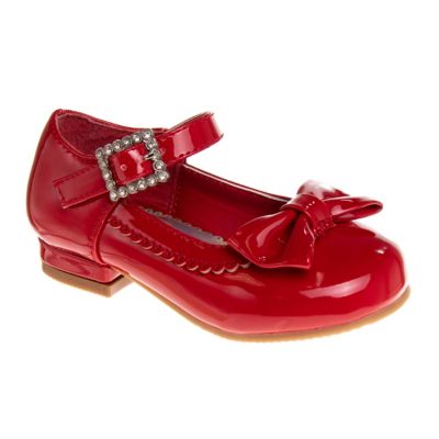 Josmo Dressy Low-Heeled Patent Leather Shoes with Decorative Knot for Girls' (Toddler-Little Kids)