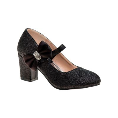Badgley Mischka Heeled Dress Pumps with Ribbon Ornament for Girls' (Little Kids-Big Kids)