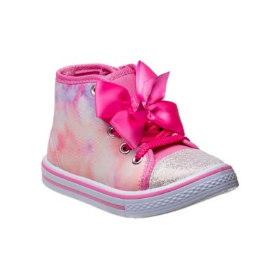 Laura Ashley Watercolor Hi-Top canvas Sneakers with Bow Decoration (Toddler-Little Kids)