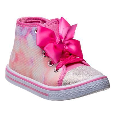 Laura Ashley Watercolor Hi-Top canvas Sneakers with Bow Decoration (Toddler-Little Kids)