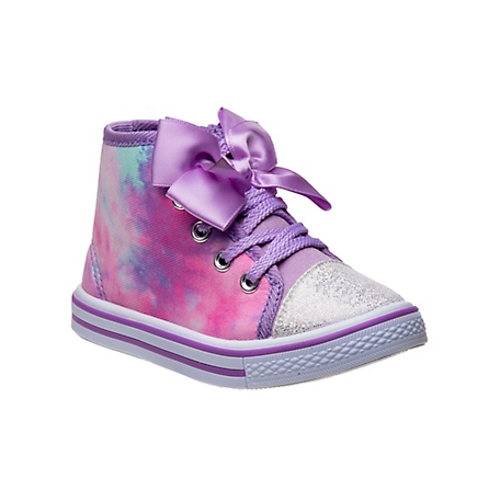 Laura Ashley Watercolor Hi-Top canvas Sneakers with Bow Decoration (Toddler-Little Kids)