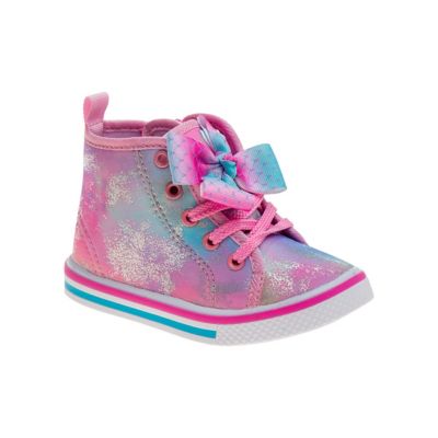 Laura Ashley Watercolor Hi-Top canvas Sneakers with Bow Decoration (Toddler-Little Kids)