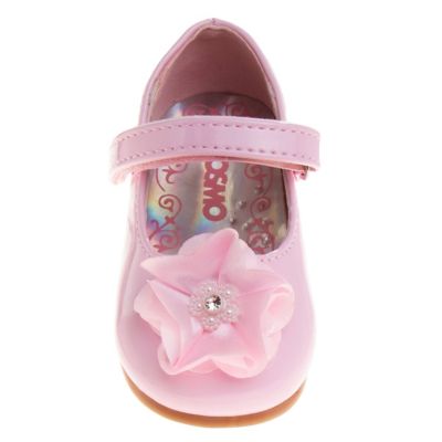 Image showing  Baby Girls' Mary Jane Flats Crib Dress Shoes with Rose Ornament (Infant-Toddler Sizes)