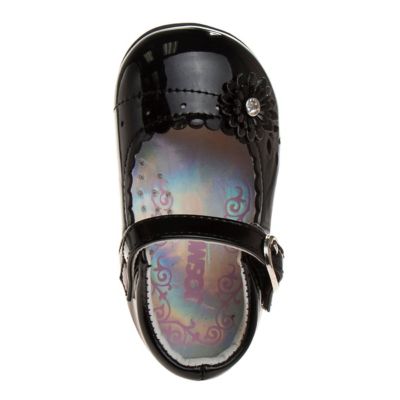 Image showing  Baby Girls' Mary Jane Flats with Flower Detail Non-Slip Sole Wedding Flower Girls' Shoes (Infants/Toddler Sizes)