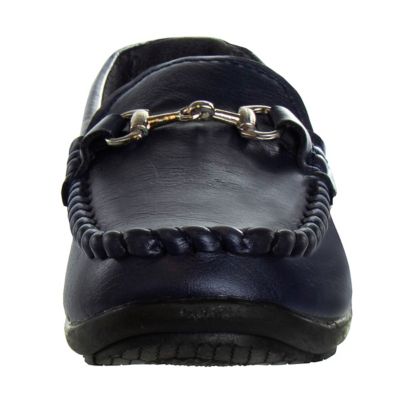 Image showing 3 th Josmo Slip-On Loafer Leather Boy Dress Shoes with Metal Accent (Toddler-Little Kids)