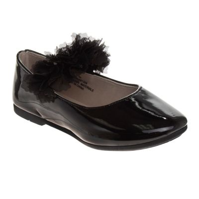 Kensie Girl Little Kids Ballerina Flats, Black Patent, 4