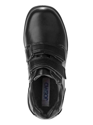 Image showing  Hook and Loop Black School Shoes for Boys' (Little Kids)