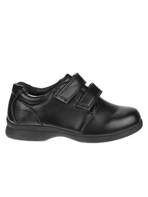 Image showing  Hook and Loop Black School Shoes for Boys' (Little Kids)
