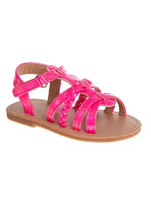 Laura Ashley Hook and Loop Strappy Gladiator Sandals. (Toddler/Little Kids)