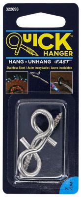 Hillman Quick Hanger Stainless Steel Open Screw Eye Bolts, 2-Pack