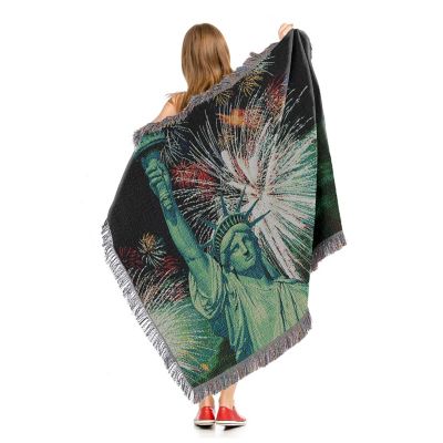 Image showing  Lady Liberty 48 in. x 60 in. Woven Tapestry Throw Blanket